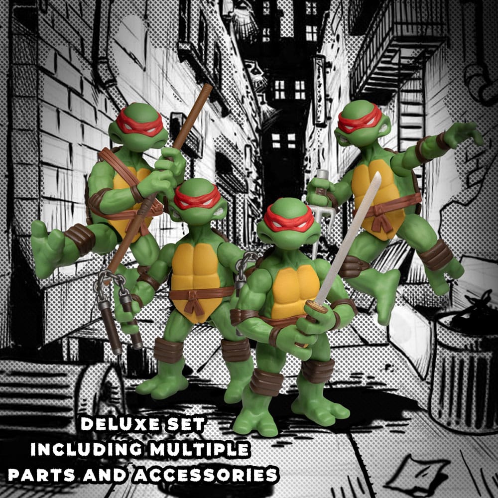 AUF BESTELLUNG gefertigte Teenage Mutant Ninja Turtles Actionfiguren Teenage Mutant Ninja Turtles Deluxe Set 8 cm *SONDERPREIS*