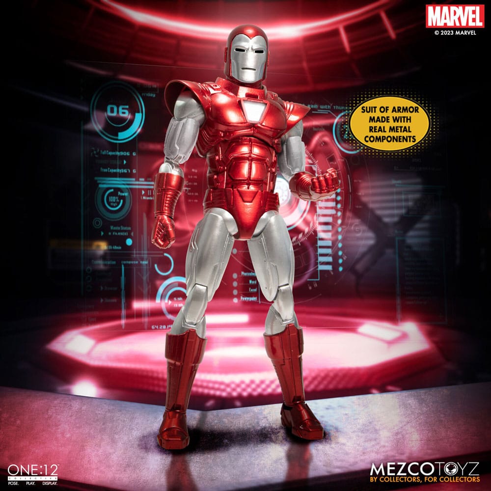 Auf Bestellung gefertigte Marvel-Actionfigur 1/12 Iron Man (Silver Centurion Edition) 16 cm