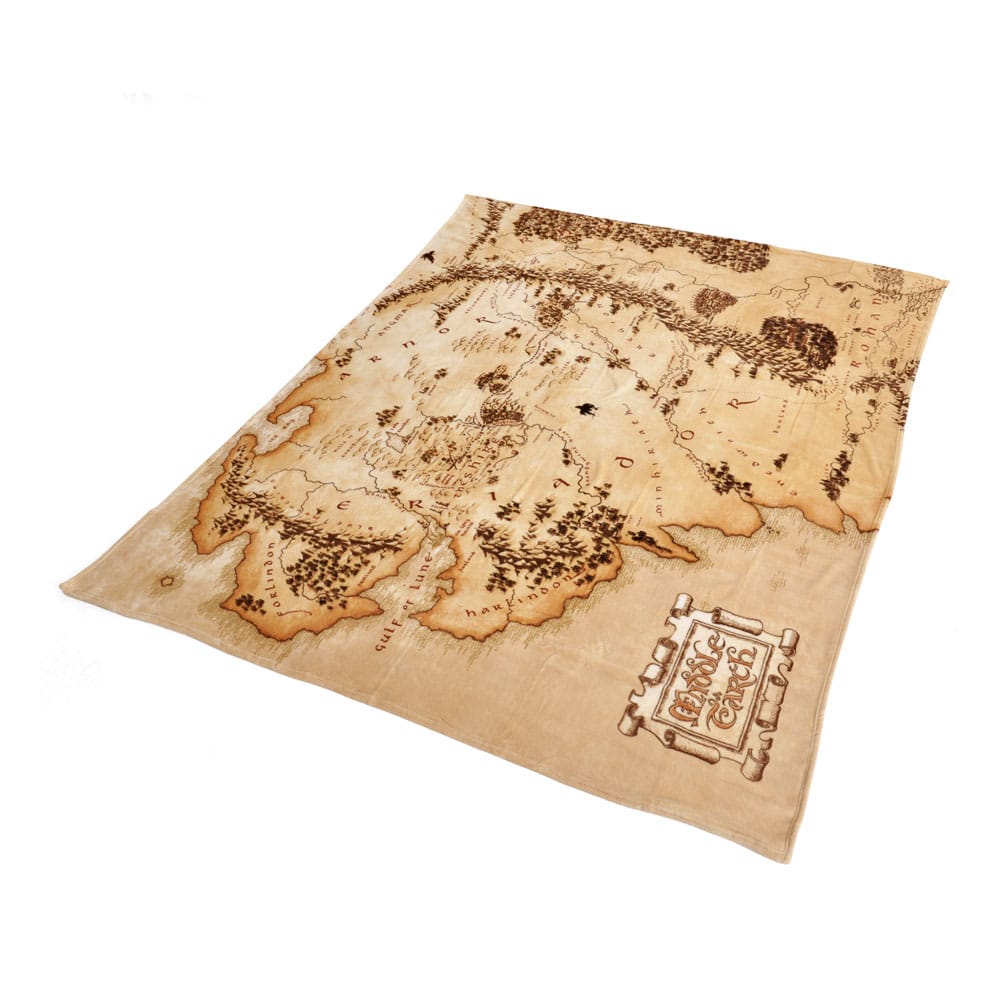 SU ORDINAZIONE The Lord of the Rings Cozy Blanket Middleearth Map 180 x 200 cm
