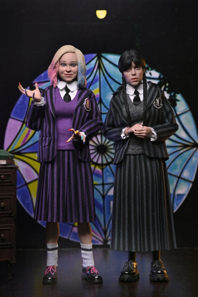 🧪 LAB | SU ORDINAZIONE Wednesday Action Figures 2 Pack Wednesday Addams (Nevermore Uniform) and Enid 20 cm