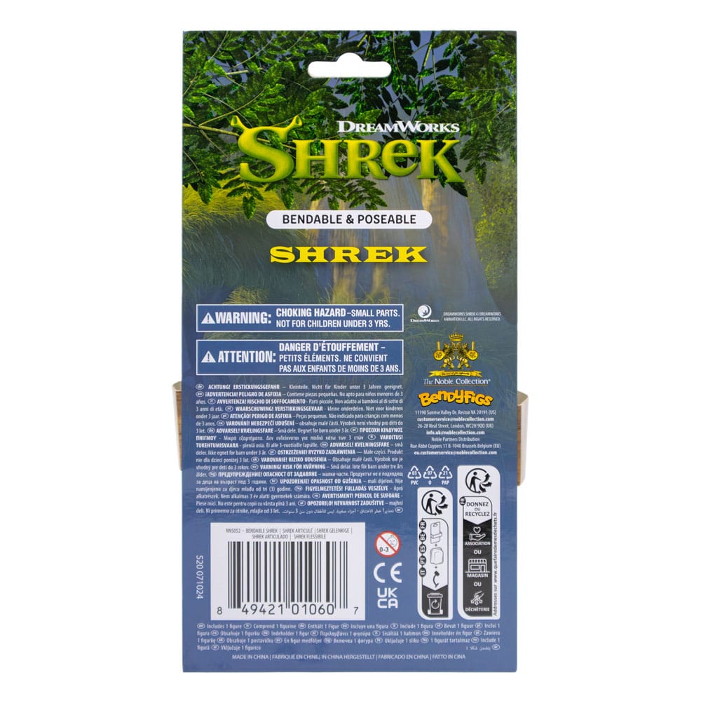 🧪 LAB | SU ORDINAZIONE Shrek Bendyfigs Bendable Figure Shrek 15 cm