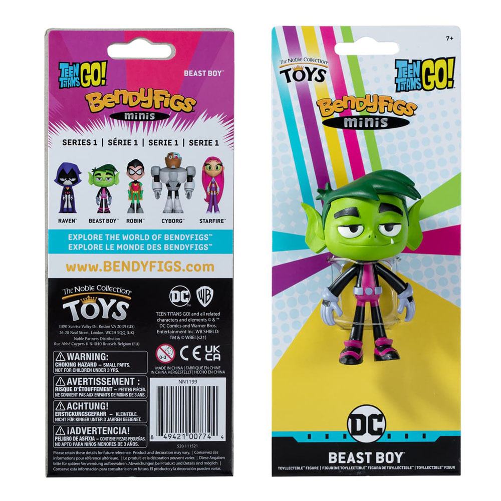 🧪 LAB | SU ORDINAZIONE Teen Titans Go! Bendyfigs Bendable Figure Beast Boy 9 cm