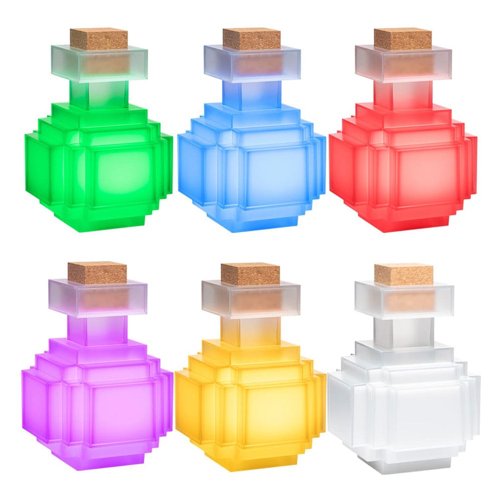 AUF BESTELLUNG gefertigte Minecraft-Replik-Flasche mit leuchtendem Zaubertrank, 16 cm