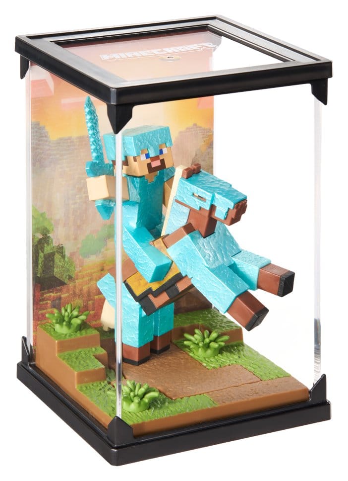 🧪 LAB | PREORDINE+ 01/2027 Minecraft Figure Diorama Diamond Armor Steve and Horse 18 cm