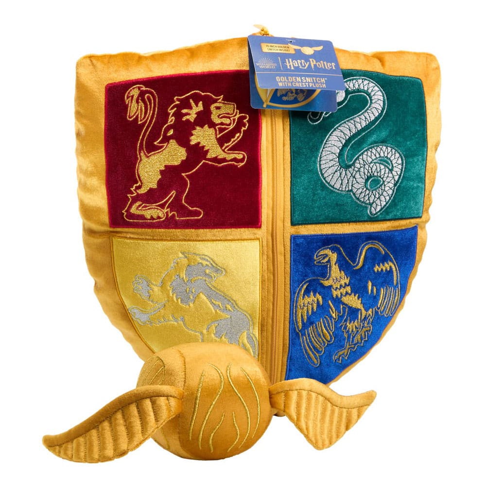 SU ORDINAZIONE Harry Potter Cushion with Plush Figure Quidditch Crest & Golden Snitch