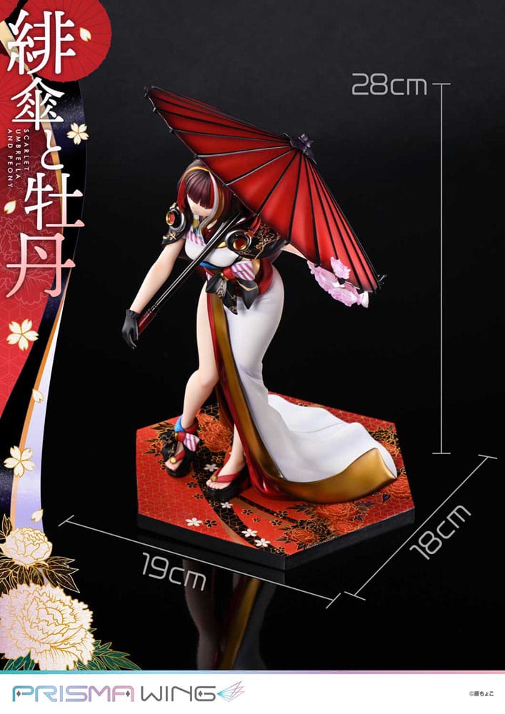 PREORDINE 12/2025 Original Illustration by Fuzichoco Prisma Wing PVC Statue 1/7 Scarlet Umbrella And Peony 28 cm (PREORDINE NON CANCELLABILE)
