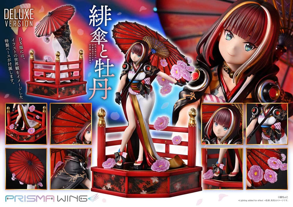 PREORDINE 12/2025 Original Illustration by Fuzichoco Prisma Wing PVC Statue 1/7 Scarlet Umbrella And Peony Deluxe Version 32 cm (PREORDINE NON CANCELLABILE)
