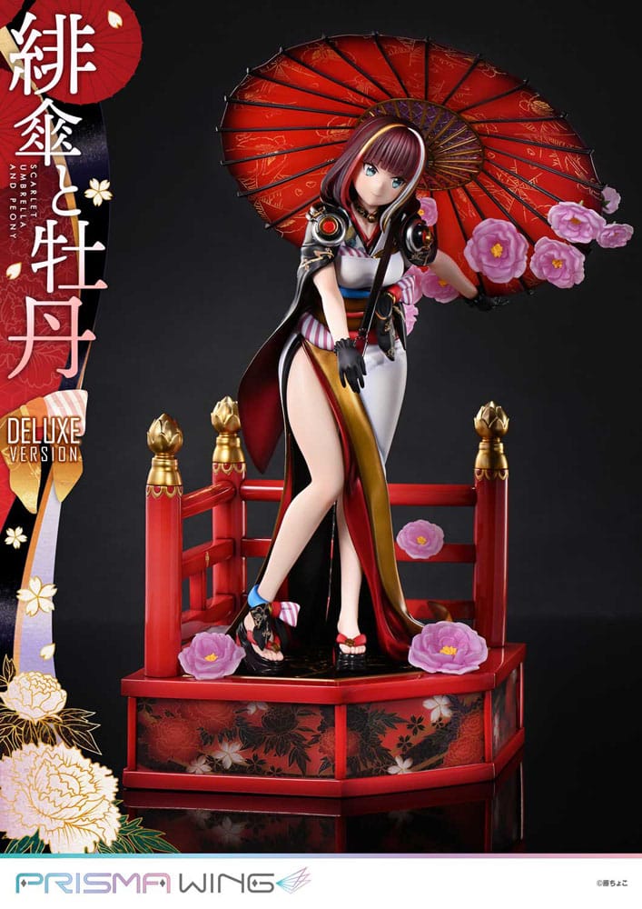 PREORDINE 12/2025 Original Illustration by Fuzichoco Prisma Wing PVC Statue 1/7 Scarlet Umbrella And Peony Deluxe Version 32 cm (PREORDINE NON CANCELLABILE)