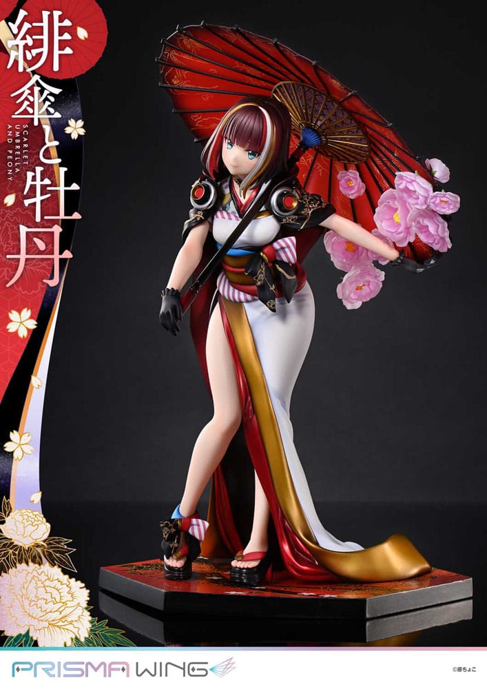 PREORDINE 12/2025 Original Illustration by Fuzichoco Prisma Wing PVC Statue 1/7 Scarlet Umbrella And Peony Deluxe Version 32 cm (PREORDINE NON CANCELLABILE)