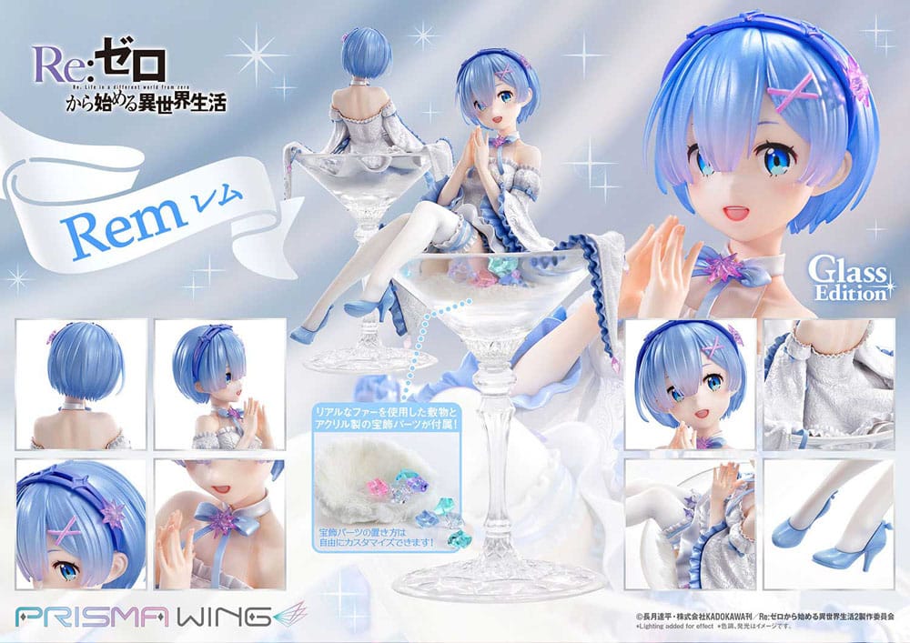 SU ORDINAZIONE Re:Zero - Starting Life in Another World Prisma Wing PVC Statue 1/7 Rem Glass Edition 23 cm