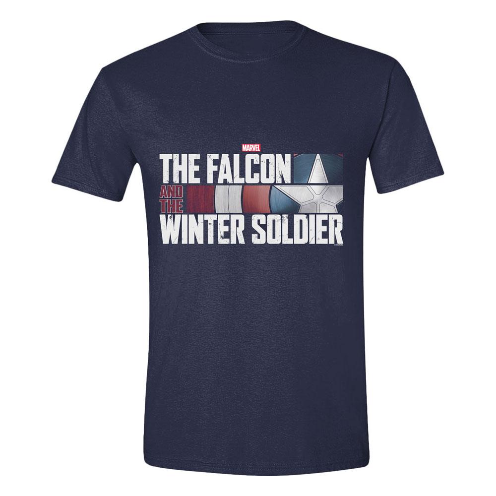 Auf Bestellung gefertigt: The Falcon and the Winter Soldier T-Shirt mit Action HR Logo, Marineblau, Größe XL *SONDERPREIS*