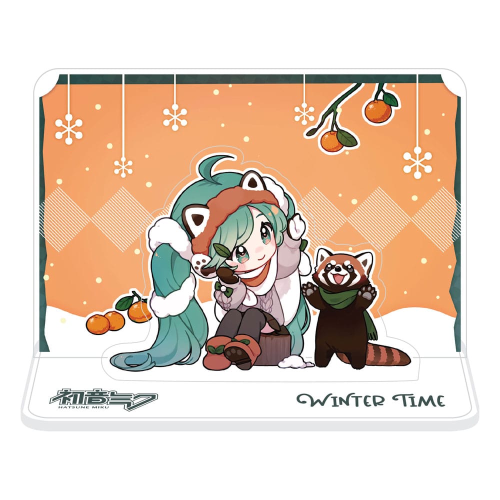 MADE TO ORDER Hatsune Miku Acrylic Figure Standee Miku and Red Panda (Winter Time) 11 cm