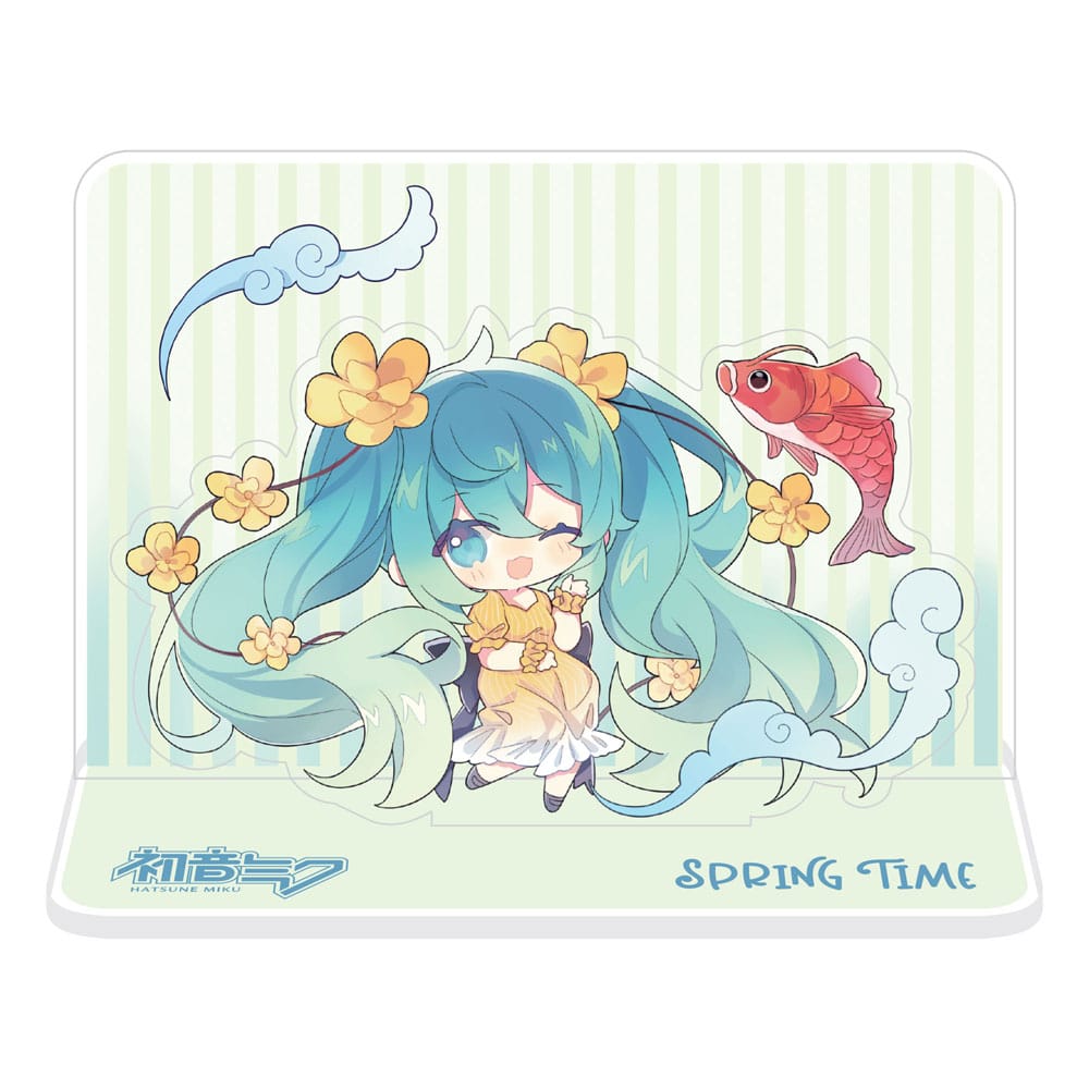 MADE TO ORDER Hatsune Miku Acrylic Figure Standee Hatsune Miku Spring Time Chibi Miku with Koi 11 cm