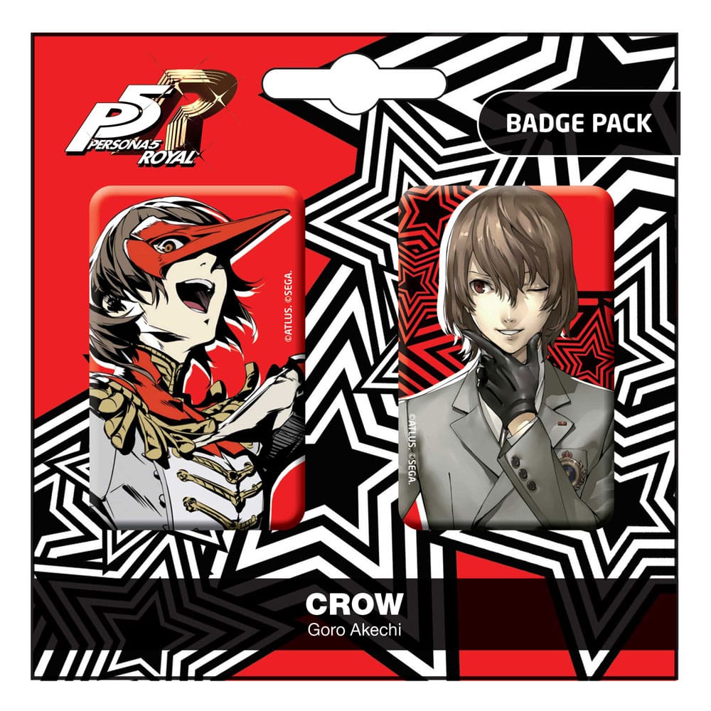 SU ORDINAZIONE Persona 5 Royal Pin Badges 2-Pack Crow / Goro Akechi