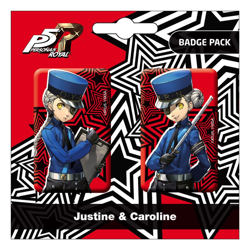 SU ORDINAZIONE Persona 5 Royal Pin Badges 2-Pack Justine & Caroline *PREZZO SPECIALE*