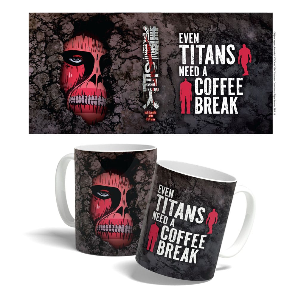 SU ORDINAZIONE Attack on Titan Mug Titan Coffee Break Time 325 ml