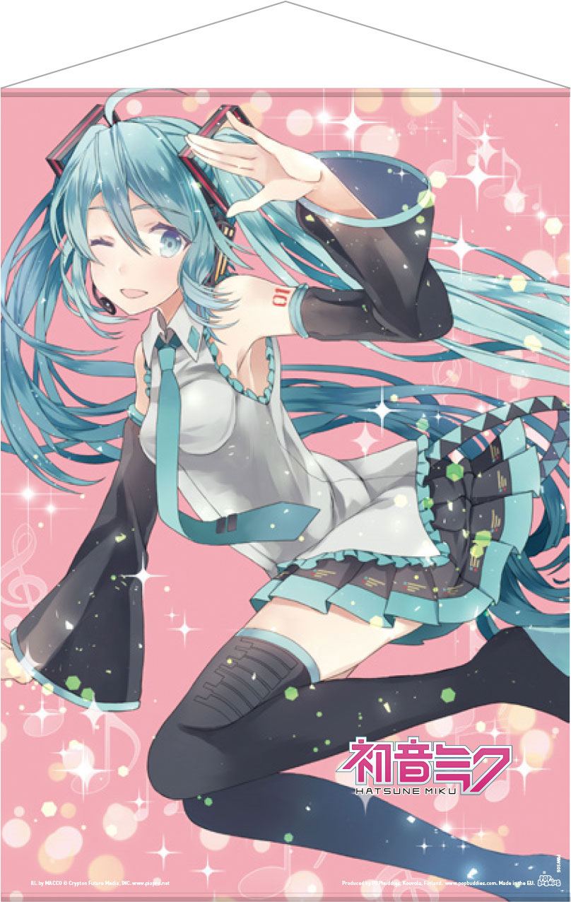 MADE TO ORDER Hatsune Miku Wallscroll Pink Glitter Miku 50 x 70 cm