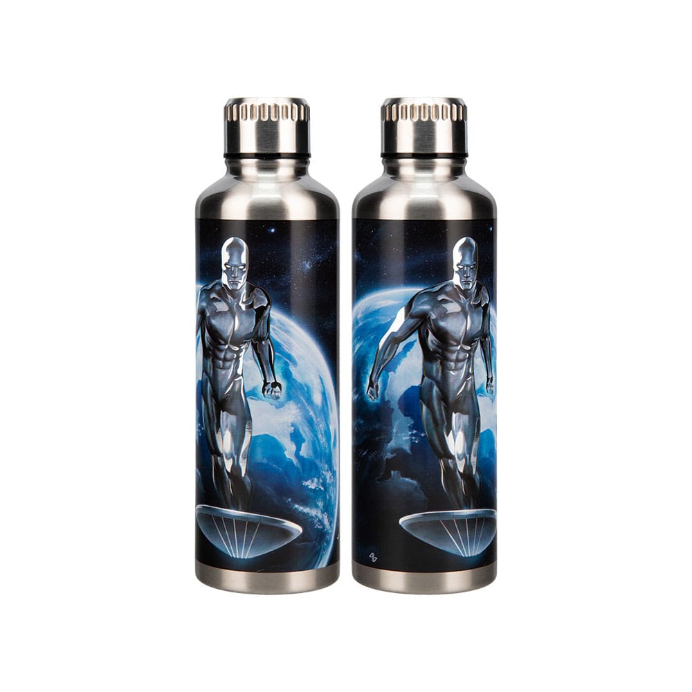 SU ORDINAZIONE Fantastic Four Metal Water Bottle Silver Surfer