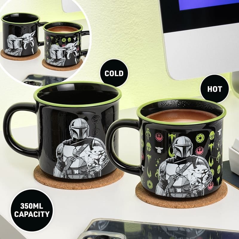 🧪 LAB | SU ORDINAZIONE Star Wars: The Mandalorian Heat Change Mug Mandalorian and Grogu