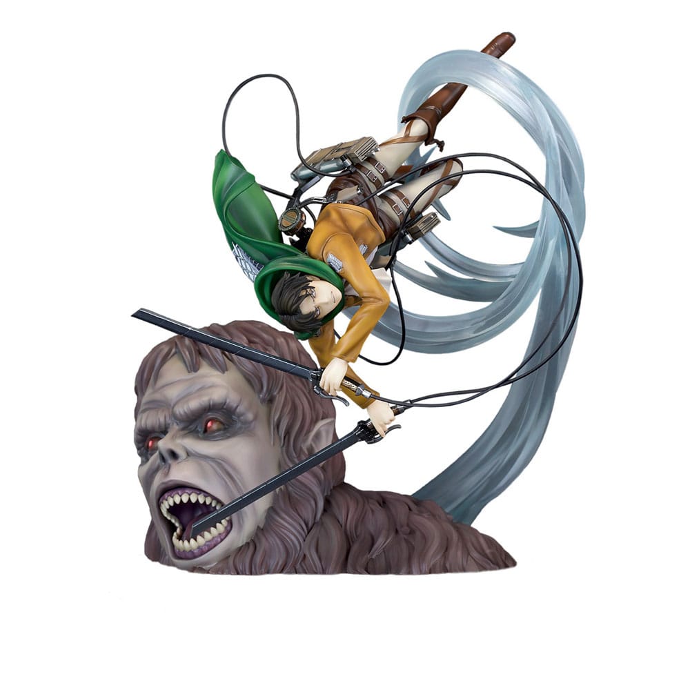 SU ORDINAZIONE Attack on Titan PVC Statue 1/7 Levi vs Beast Titan Ver. 28 cm ESAURITO