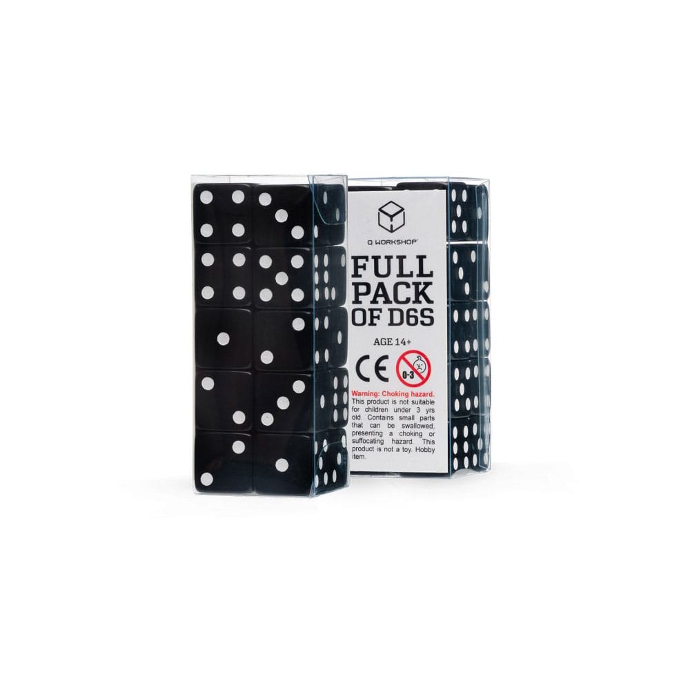 SU ORDINAZIONE Q Workshop Dice Set Full Pack D6 Black (20)