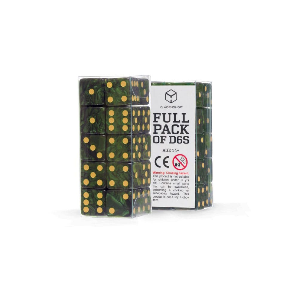 SU ORDINAZIONE Q Workshop Dice Set Full Pack D6 Green (20)