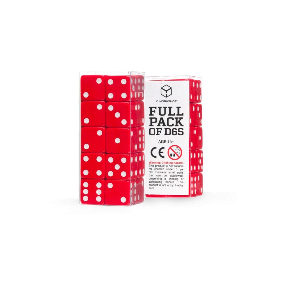 SU ORDINAZIONE Q Workshop Dice Set Full Pack D6 Red (20)