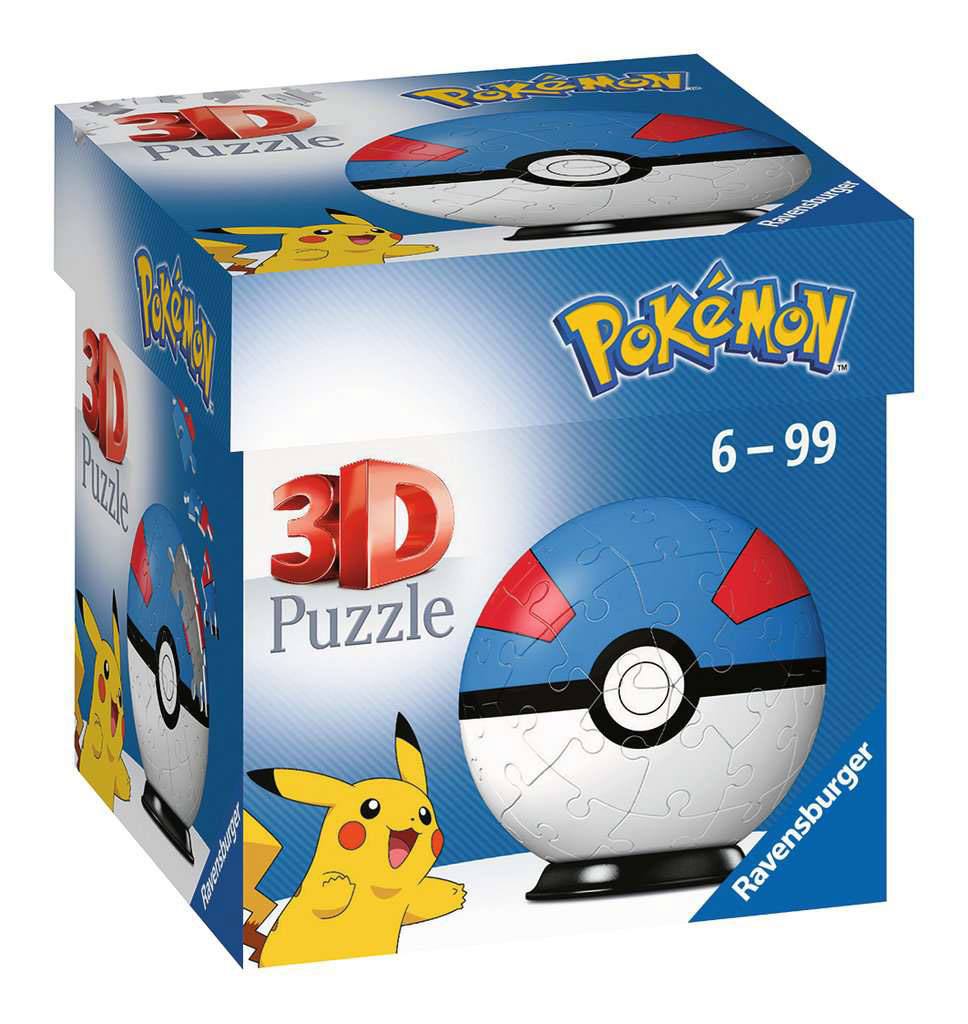 MADE TO ORDER Pokémon 3D Puzzle Pokéballs: Great Ball (55 pieces)
