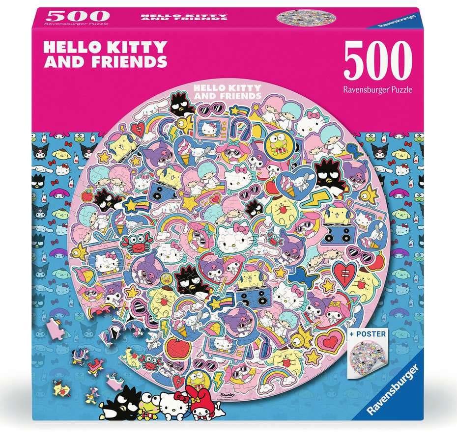 SU ORDINAZIONE Hello Kitty and Friends Round Jigsaw Puzzle (500 pieces)