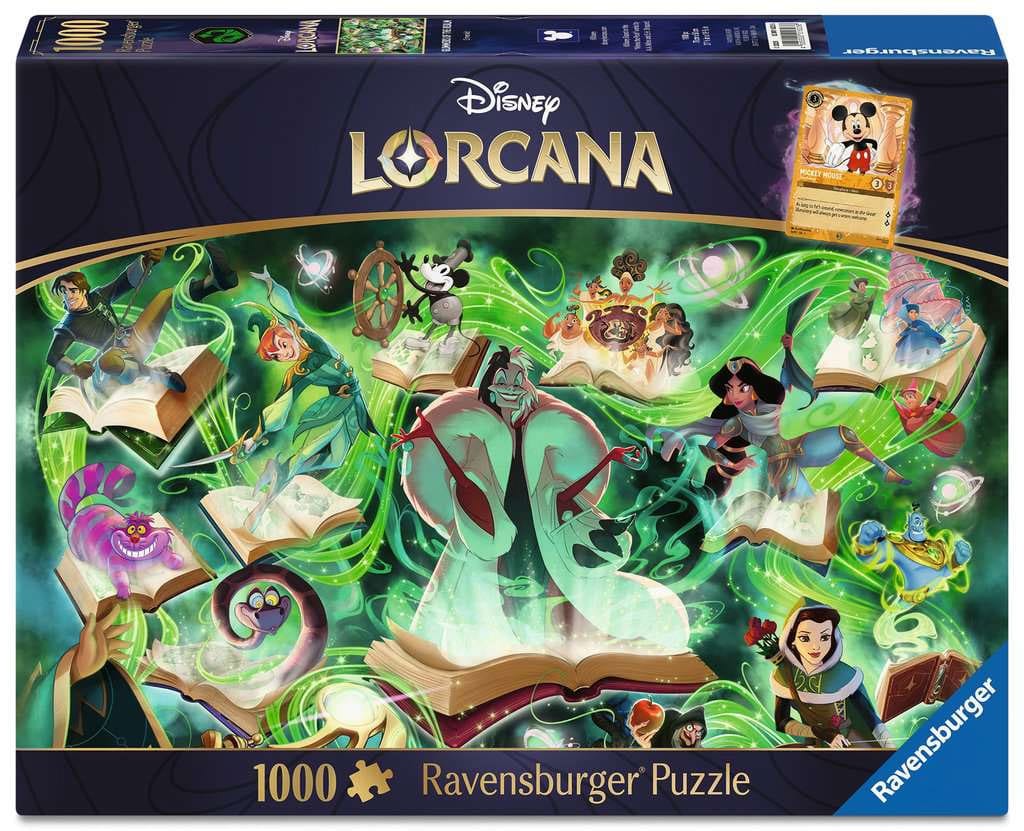 SU ORDINAZIONE Disney Lorcana Jigsaw Puzzle Glimmers of the Realm: Emerald (1000 pieces)