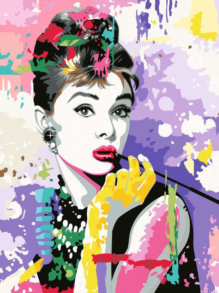 SU ORDINAZIONE Audrey Hepburn CreArt Paint by Numbers Painting Set 30 x 40 cm *PREZZO SPECIALE* ESAURITO
