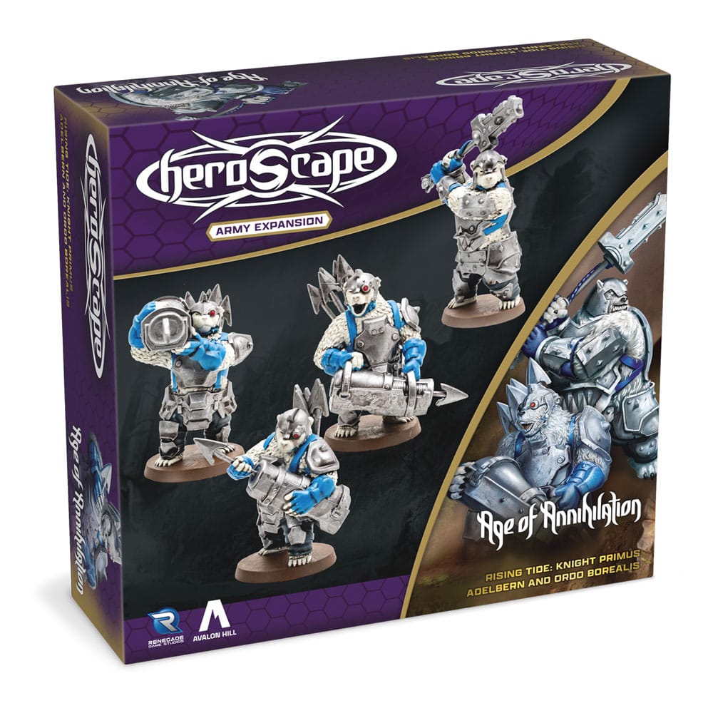 SU ORDINAZIONE Heroscape Expansion Rising Tide - Knight Primus Adelbern & Ordo Borealis Army *English Version*