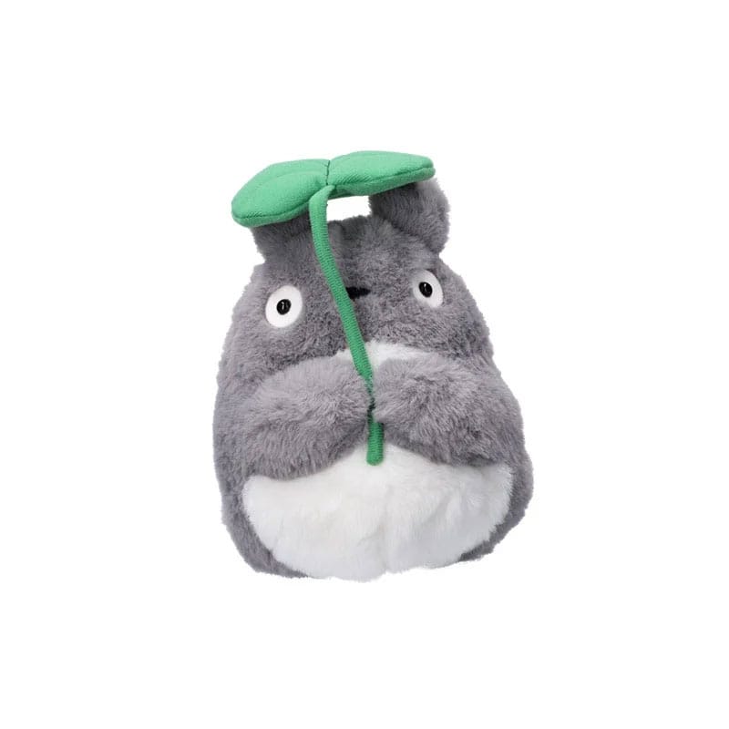 Auf Bestellung gefertigt: Mein Nachbar Totoro Nakayoshi Plüschfigur, großer Totoro mit Blatt, 21 cm
