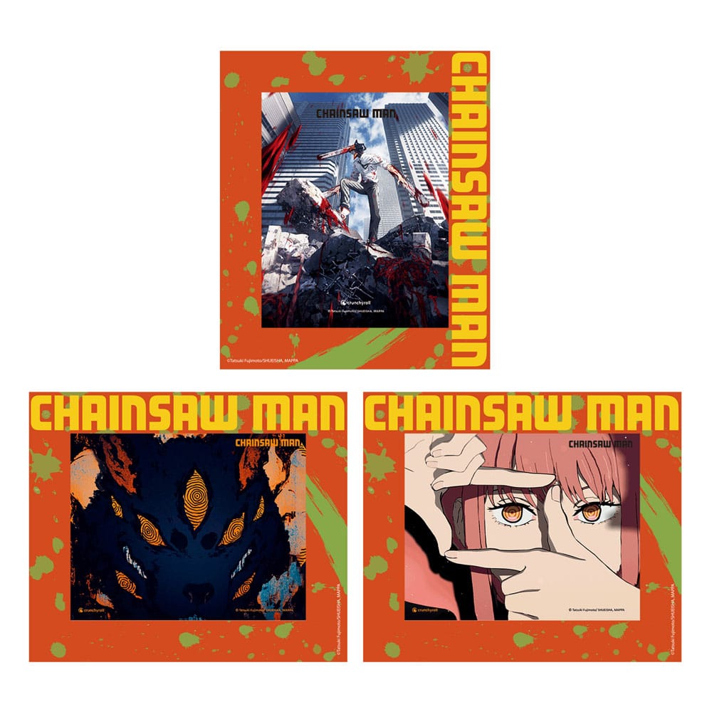 AUF BESTELLUNG HERGESTELLT: Chainsaw Man 3D-Linsenrasterkarten im Rahmen, 3er-Pack, Perfect Day, 17 x 13 cm, *SONDERPREIS*