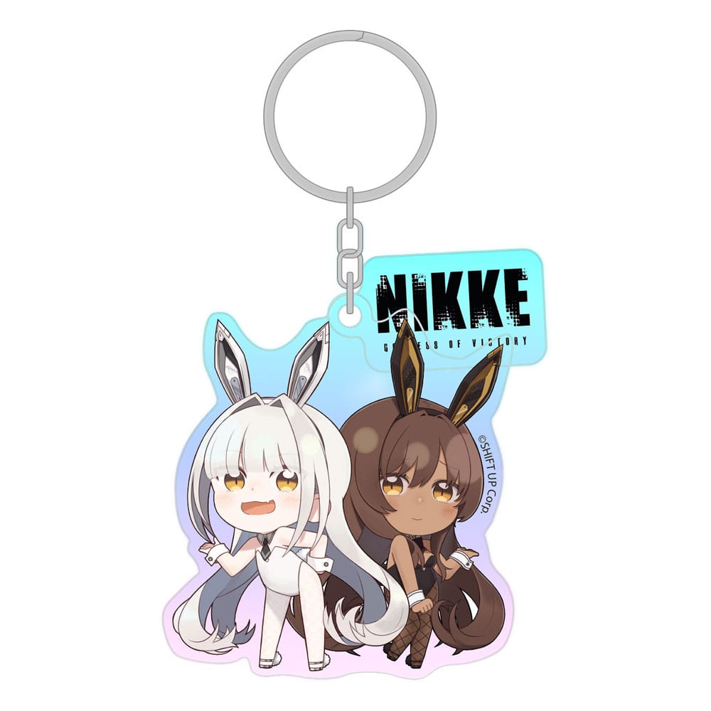 SU ORDINAZIONE Goddess of Victory: Nikke Acrylic Keychain Blanc & Noir Holographic 7 cm