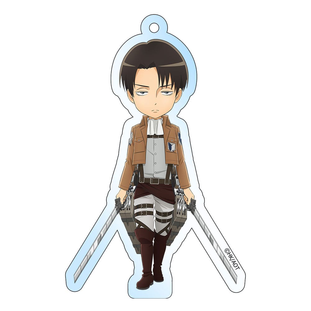 Auf Bestellung gefertigter Attack on Titan Acryl-Schlüsselanhänger Levi Holographic 8 cm