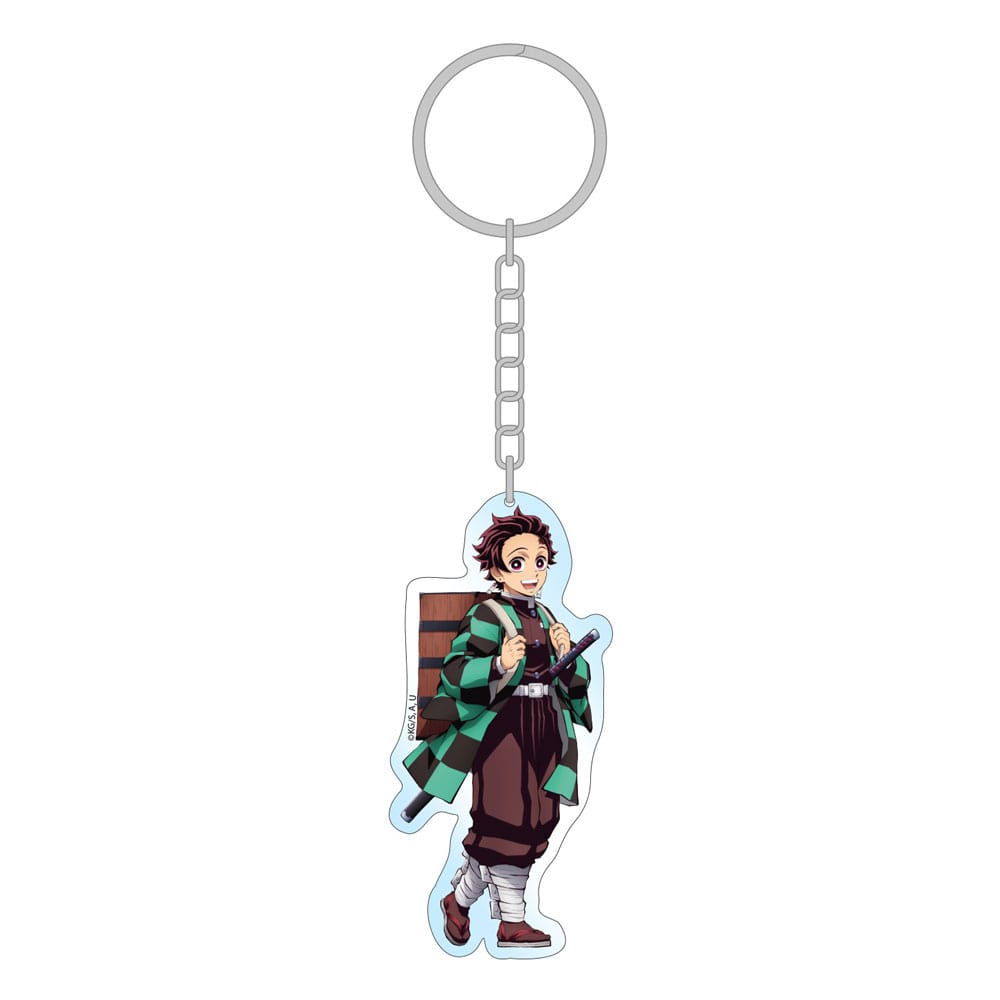 SU ORDINAZIONE Demon Slayer: Kimetsu no Yaiba Acrylic Keychain Tanjiro Holographic 8 cm
