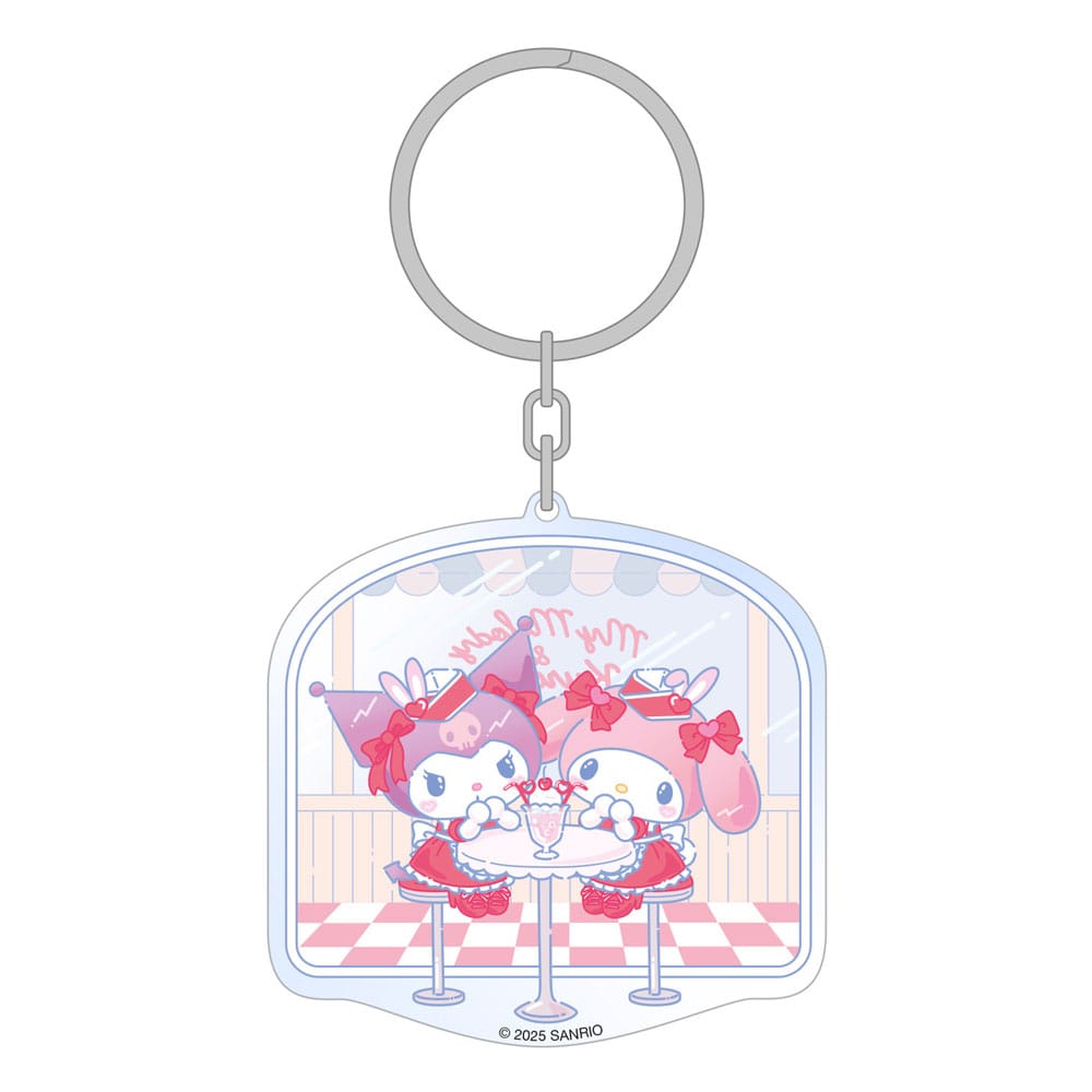 MADE TO ORDER Sanrio Acrylic Keychain Hello Kitty & Friends American Diner 6 cm