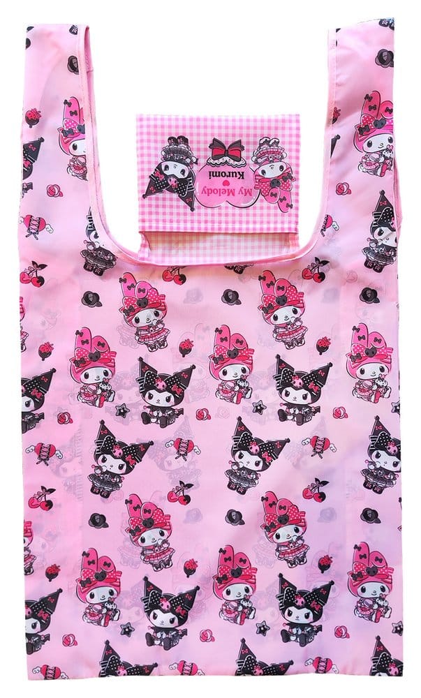 SU ORDINAZIONE Sanrio Pink Black Party Series Tote Bag Kuromi & My Melody Foldable
