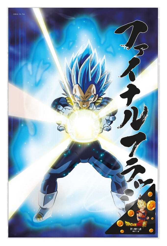 SU ORDINAZIONE Dragon Ball Super 3D Poster Survival Vegeta 38 x 58 cm