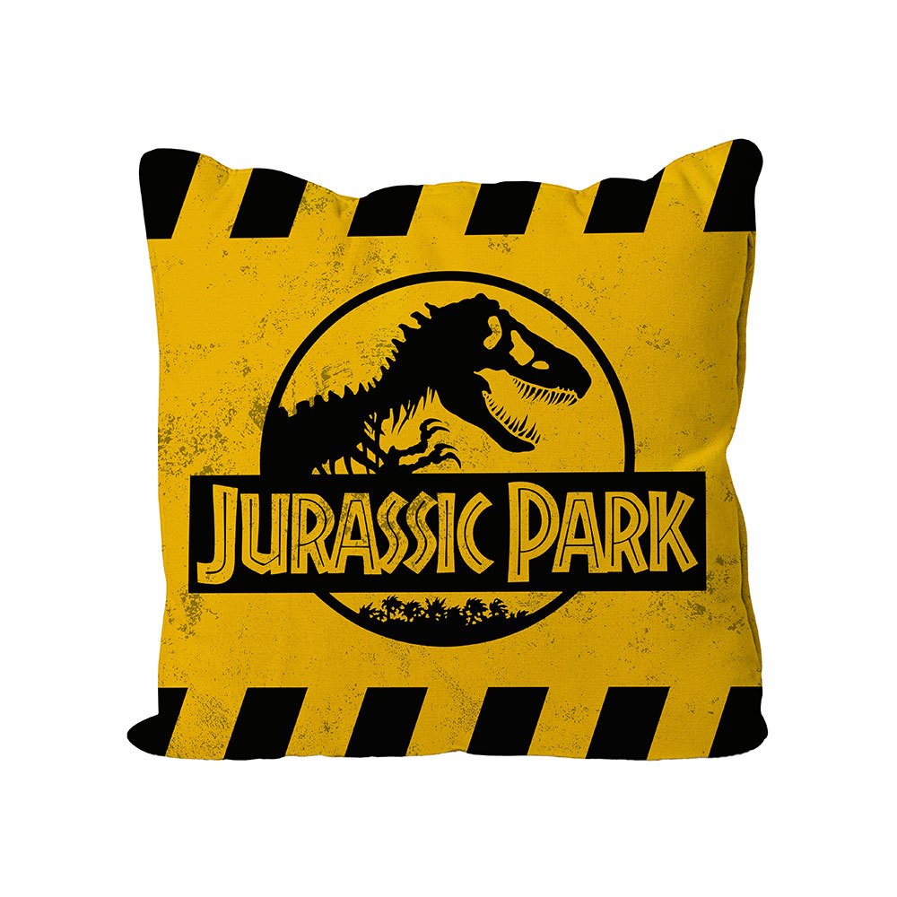 AUF BESTELLUNG Jurassic Park Kissen Vorsicht Gelbes Logo 40 x 40 cm