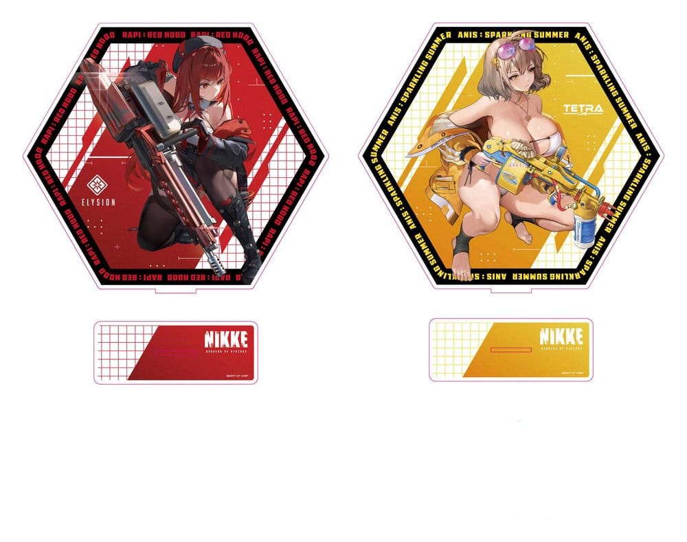 SU ORDINAZIONE Goddess of Victory: Nikke Acrylic Stand PtZ Double-Sided Rapi: Red Hood/ Anis: Sparkling Summer 25 cm