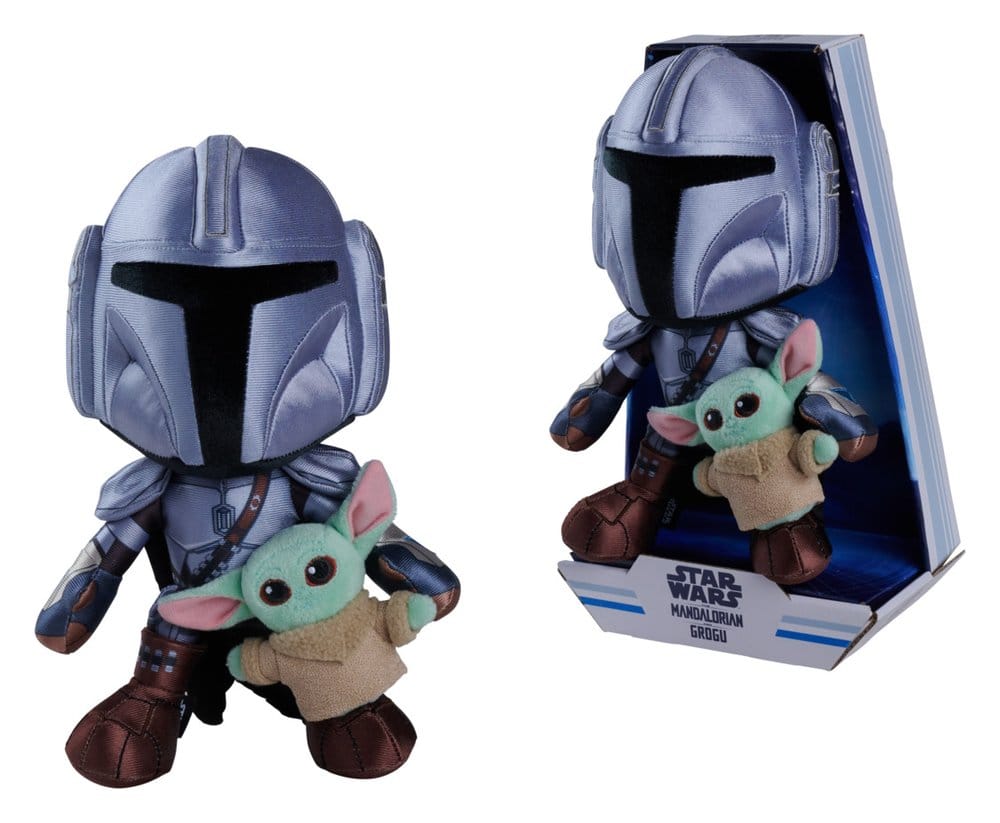 🧪 LAB | SU ORDINAZIONE Star Wars Mandalorian Plush Figure Mandalorian & Mini Grogu 25 cm