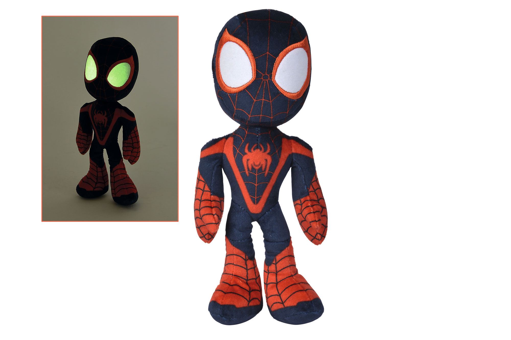 Auf Bestellung gefertigte Marvel-Plüschfigur Miles Morales mit im Dunkeln leuchtenden Augen, 25 cm *SONDERPREIS* AUSVERKAUFT