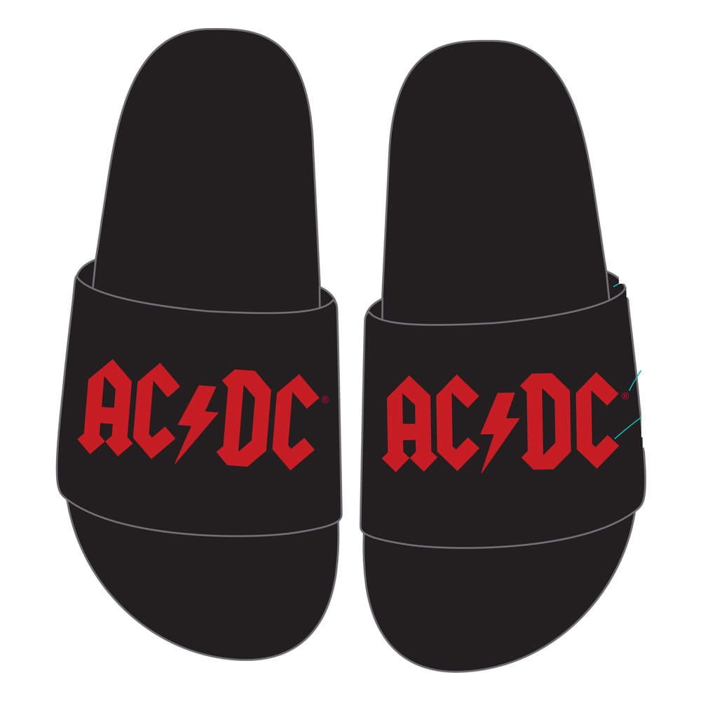 AC/DC-Hausschuhe mit Logo, Größe S, auf Bestellung gefertigt *SONDERPREIS* AUSVERKAUFT