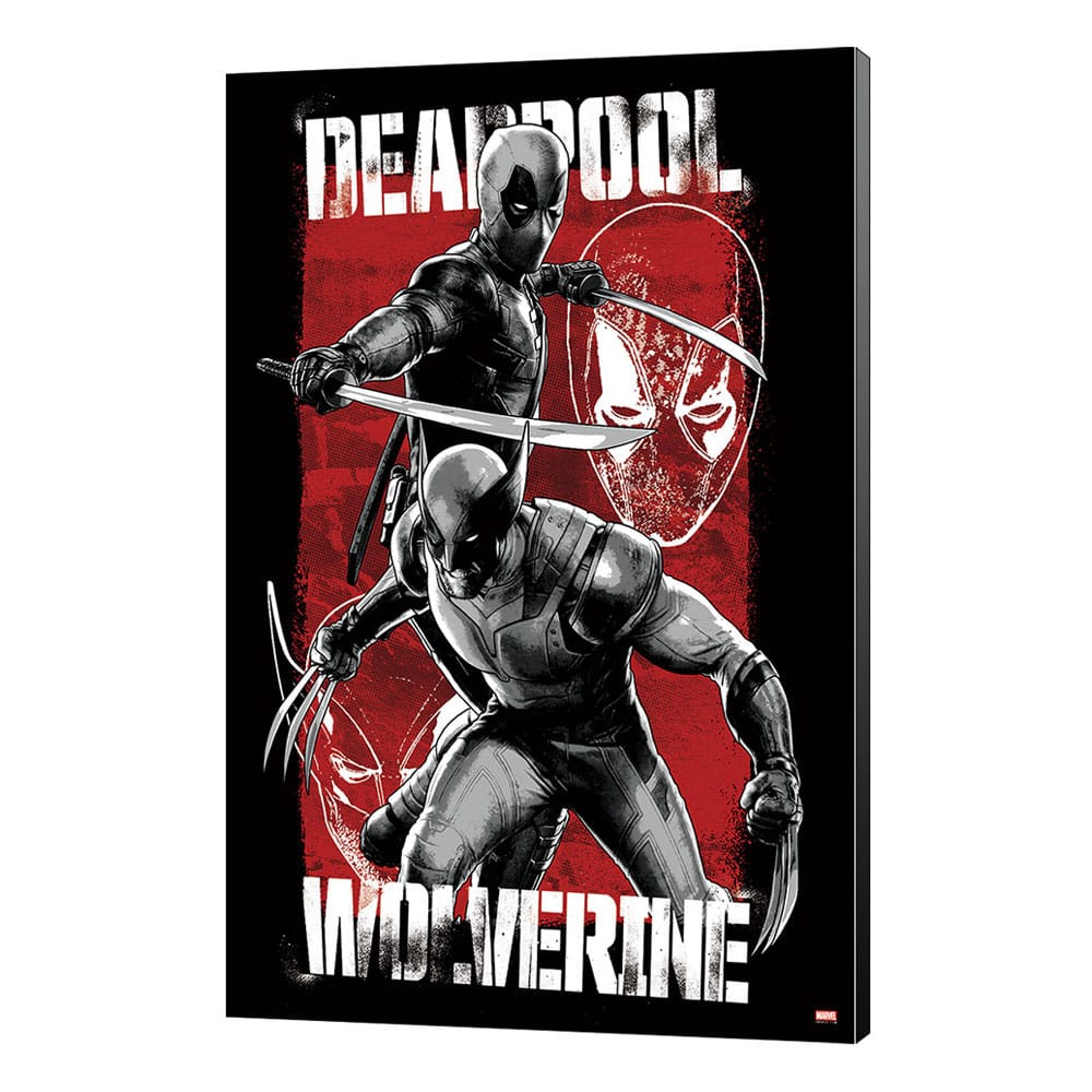 AUF BESTELLUNG HERGESTELLT Marvel Holzwandkunst Deadpool & Wolverine 03 Maximum Effort 35 x 50 cm