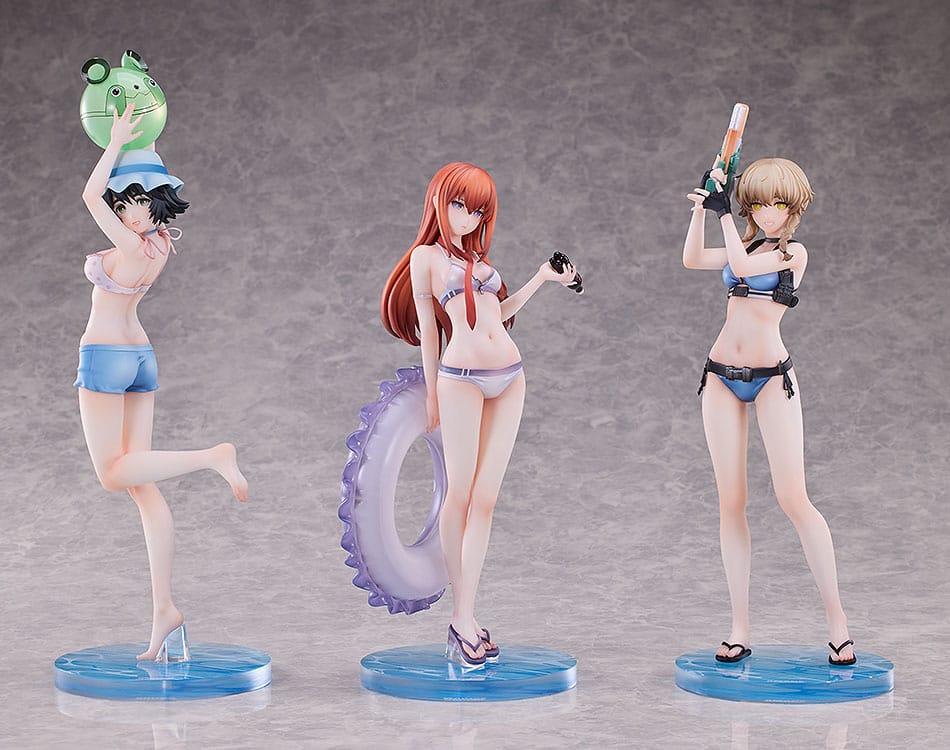 PREORDINE 08/2026 Steins Gate PVC Statues 3-Pack 1/7 Suzuha Amane, Kurisu Makise, Mayuri Shiina Swimsuit Ver. (PREORDINE NON CANCELLABILE)