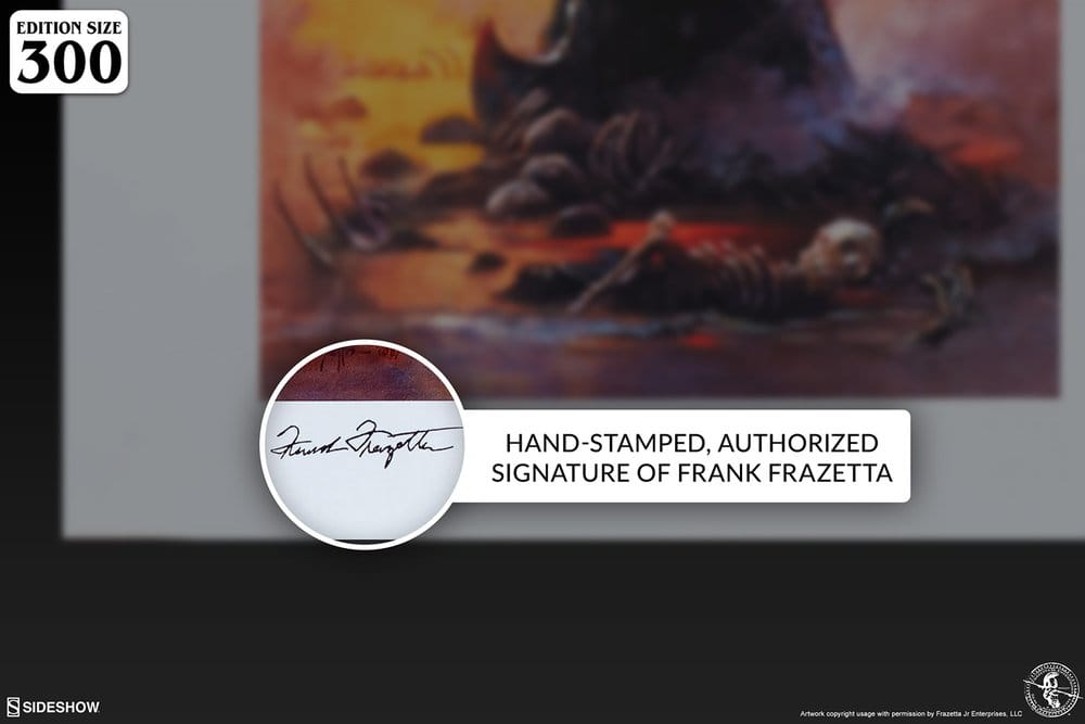 🧪 LAB | PREORDINE+ 01/2027 Frank Frazetta Fine Art Print Death Dealer III (Revised) Rainbow Lava Holofoil 41 x 61 cm - unframed