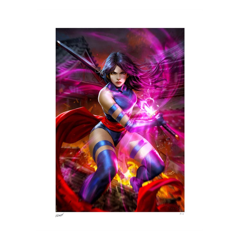 AUF BESTELLUNG HERGESTELLT Marvel-Kunstdruck Psylocke 46 x 61 cm – ungerahmt *SONDERPREIS*