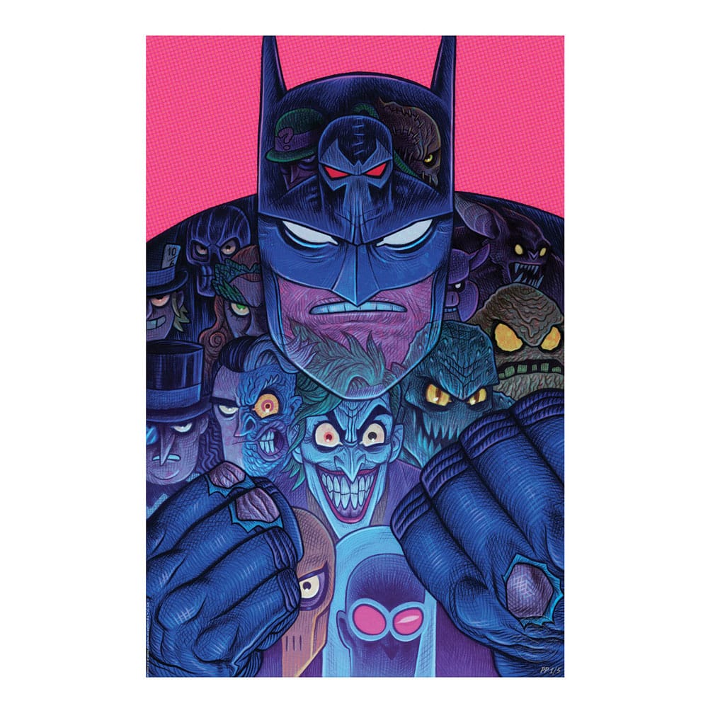 AUF BESTELLUNG HERGESTELLTER DC Comics-Kunstdruck „Batman & The Rogues Gallery“, 41 x 61 cm – ungerahmt *SONDERPREIS*